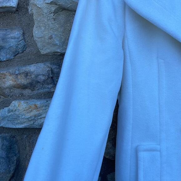 Anne Klein White Angora Wool Peacoat Double Breasted Jacket Size Large (40) - Picture 9 of 12